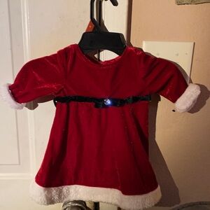 Little Princess Red Velvet Holiday Dress with White Trim size 9-months